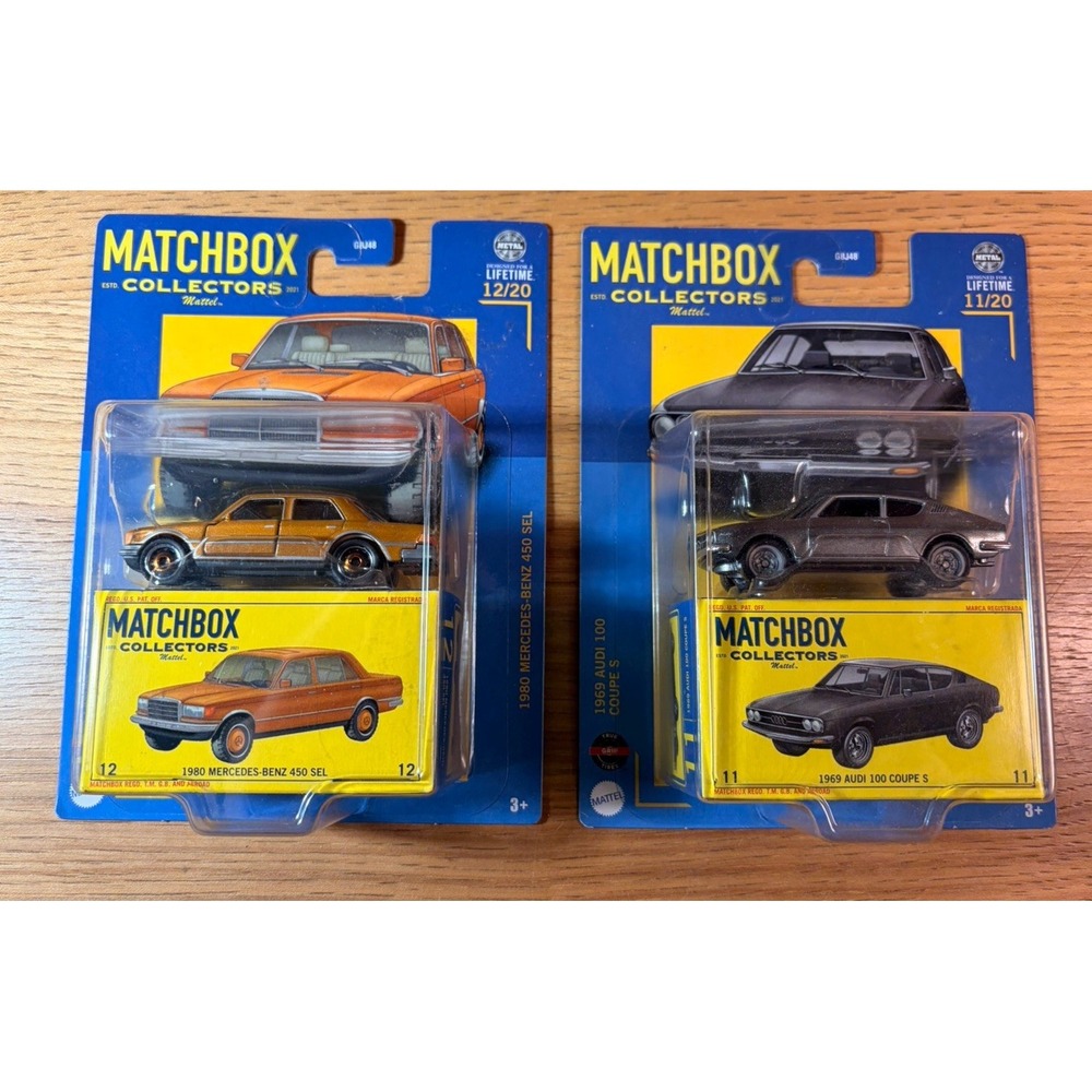 Matchbox Collectors 1969 AUDI 100 COUPE S & 1980 Mercedes Benz 450 SLE